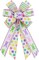 Large Easter Wreath Bows White Purple Bunnies Dots Spring Wreath Bows 11.4”x19.6” Easter Rabbits Pattern Ribbons Burlap Ornaments for Front Door Wrapped Garland Wedding Party Home Decor